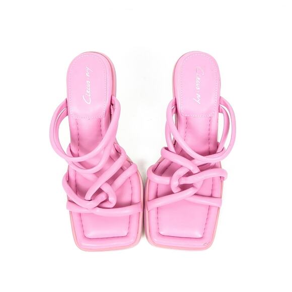 Circus by Sam Edelman Pink Savanna Square Toe Strappy Sandal Size 6.5 - Picture 4 of 8